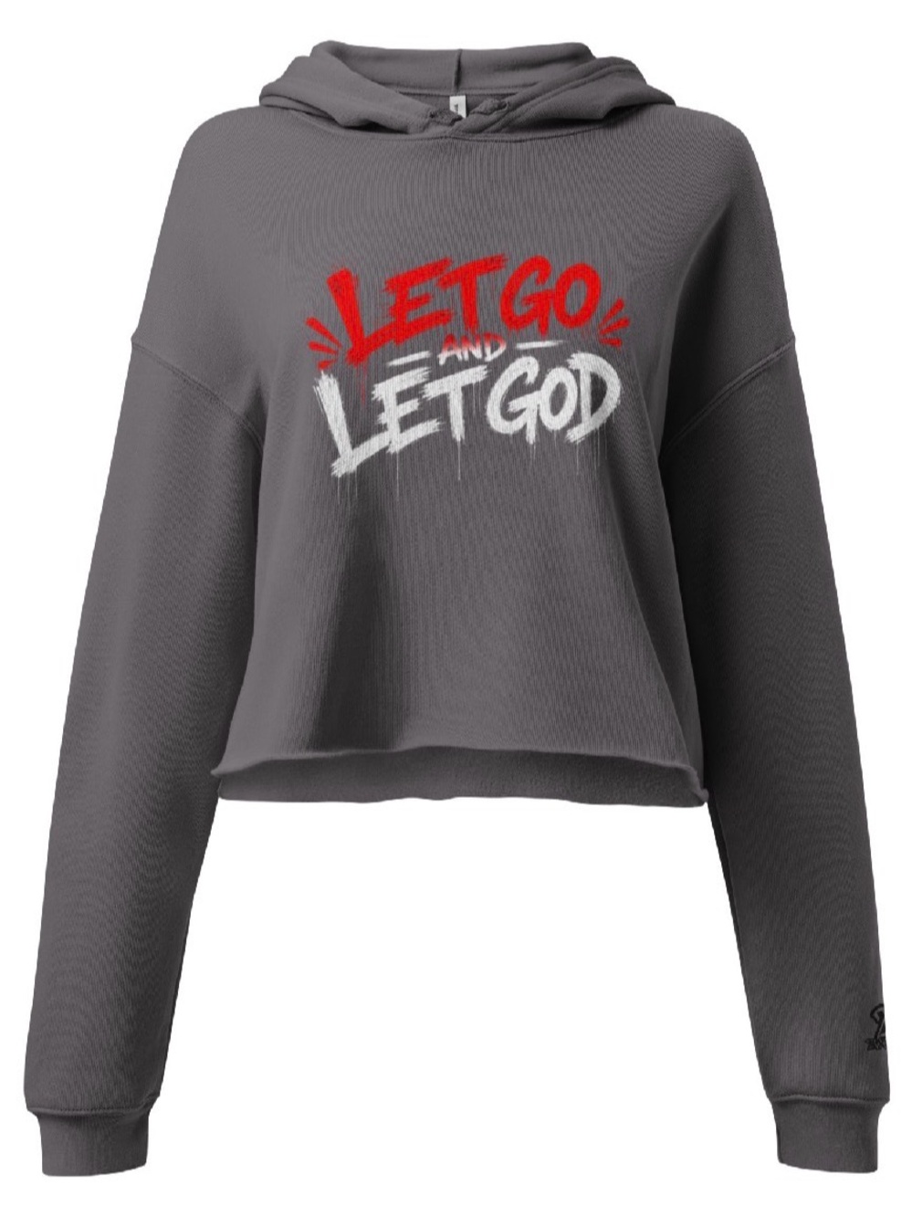 2wenty8 “Let Go and Let God” Cropped Hoodie with Embroidered Logo - Picture 3 of 7